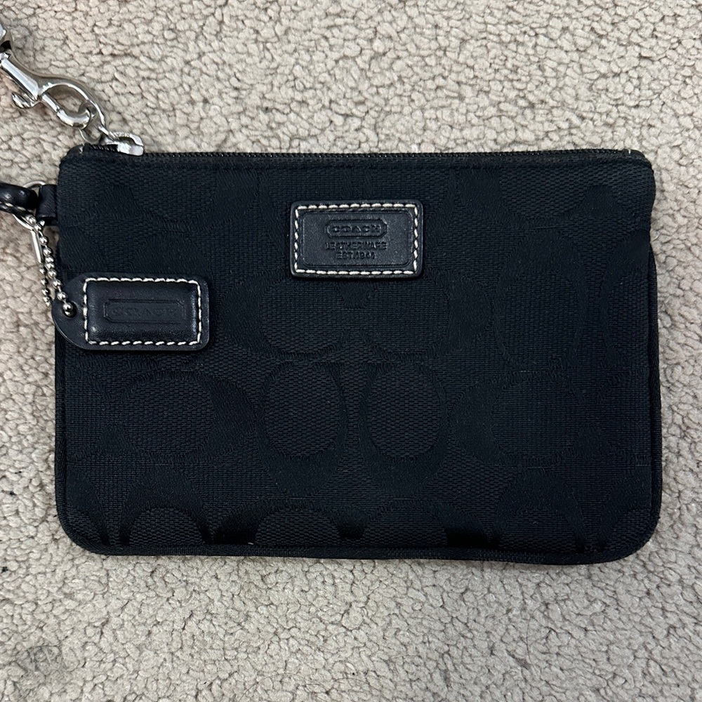 Black coach wristlet wallet
